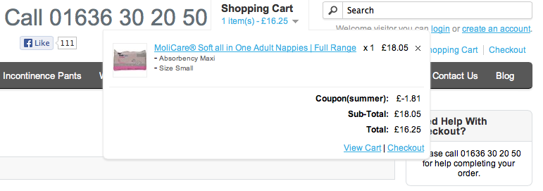 Coupon help - Select view cart